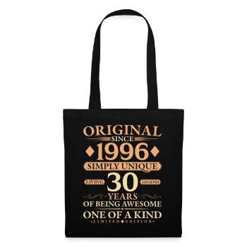 Original 1996 Living Legend 30th Birthday Gift - Stoffbeutel - Schwarz - Vorne
