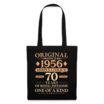 Original 1956 Living Legend 70th Birthday Gift - Stoffbeutel - Schwarz - Vorne