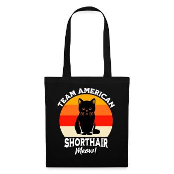 Team Amerikanische Kurzhaarkatze - Stoffbeutel - Schwarz - Vorne