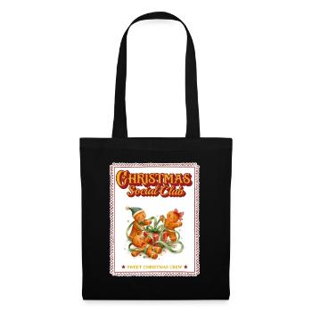 Christmas Social Club Lebkuchen Geschenke Retro - Stoffbeutel - Schwarz - Vorne