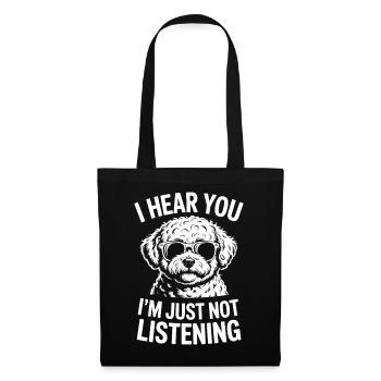 Bichon Frise Spruch Lustige Bichon Frise Geschenk  - Stoffbeutel - Schwarz - Vorne