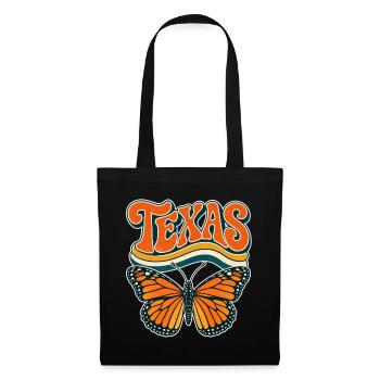 Texas Butterfly Retro Motif - Stoffbeutel - Schwarz - Vorne