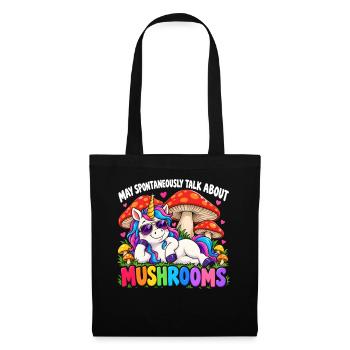 Cute Unicorn Mushroom Lovers - Stoffbeutel - Schwarz - Vorne