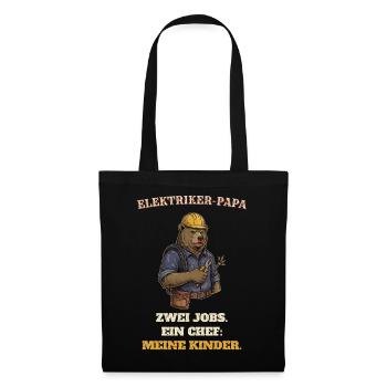 Elektriker Papa - Zwei Jobs, ein Chef - Stoffbeutel - Schwarz - Vorne