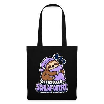 Offizielles Schlaf-Outfit - Faultier - Stoffbeutel - Schwarz - Vorne