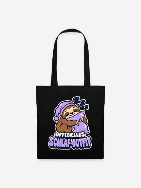 Offizielles Schlaf-Outfit - Faultier - Stoffbeutel - Schwarz