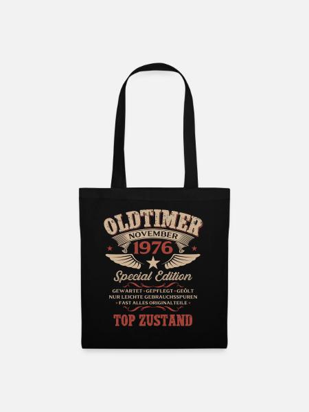 50. Geburtstag Geschenk Oldtimer November 1976 - Stoffbeutel - Schwarz