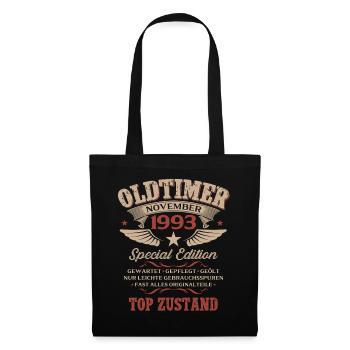 33. Geburtstag Geschenk Oldtimer November 1993 - Stoffbeutel - Schwarz - Vorne