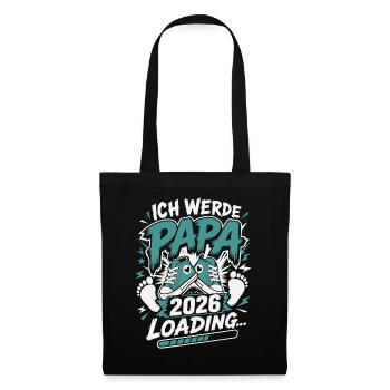 Ich werde Papa Werdender Vater - Stoffbeutel - Schwarz - Vorne