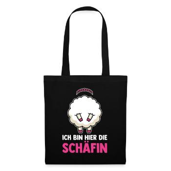 Ich Bin Hier die Schaefin - Stoffbeutel - Schwarz - Vorne