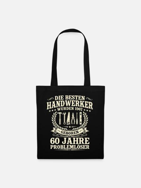 Jahrgang 1967 Bester Handwerker 60. Geburtstag - Stoffbeutel - Schwarz