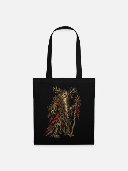 Weihnachts-Leshy-Slawischer Waldgeist-Folklore - Stoffbeutel - Schwarz