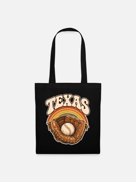 Texas Baseball Retro - Stoffbeutel - Schwarz