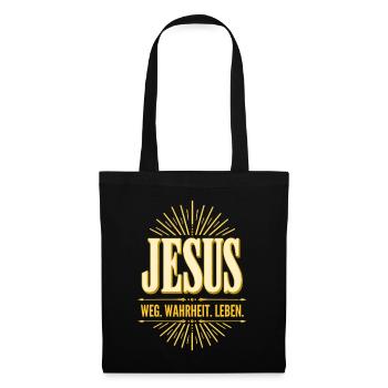Jesus Weg Wahrheit Leben - Stoffbeutel - Schwarz - Vorne