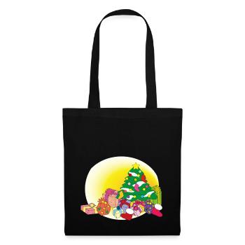 weihnachten winter rentier weihnachtsmann ugly chr - Stoffbeutel - Schwarz - Vorne