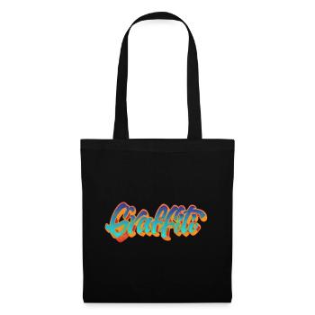 Inscription graffiti - Sac en tissu - noir - Devant