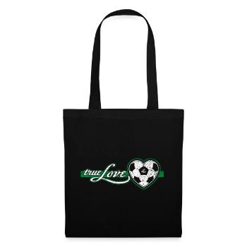 "True Love" football heart green - Tote Bag - black - Front