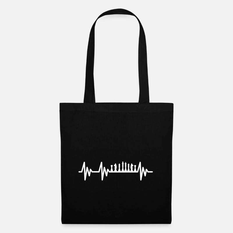 Chess heartbeat chess - Tote Bag - black