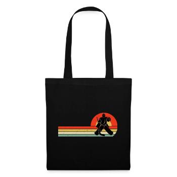Eishockeyspieler Torwart Torwart Vintage Retro - Stoffbeutel - Schwarz - Vorne