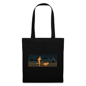 Coureur de canicross de fond avec chien - Sac en tissu - noir - Devant
