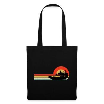 Vintage Rétro Airboat Fanboat Airboating Planeboat - Sac en tissu - noir - Devant