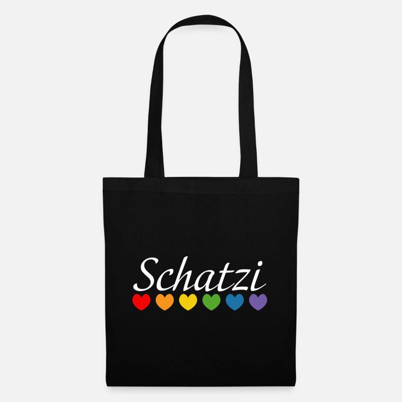 Regenbogenherz Schatzi LGBT lgbtqi queer - Stoffbeutel - Schwarz