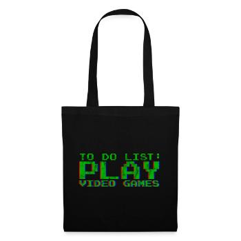 Liste de choses à faire Jouer à des jeux vidéo 3 - Sac en tissu - noir - Devant