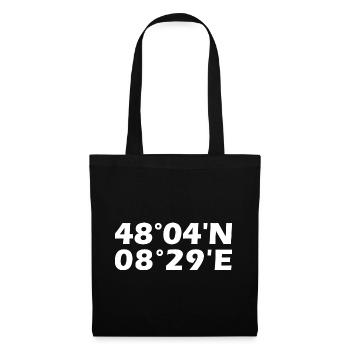 Coordonnées de Villingen-Schwenningen - Sac en tissu - noir - Devant