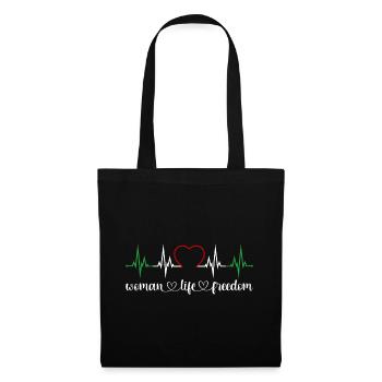 Woman Life Freedom Heartbeat Iran Women's Rights - Tote Bag - black - Front
