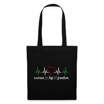 Woman Life Freedom Heartbeat Women's Rights Iran - Tote Bag - black - Front