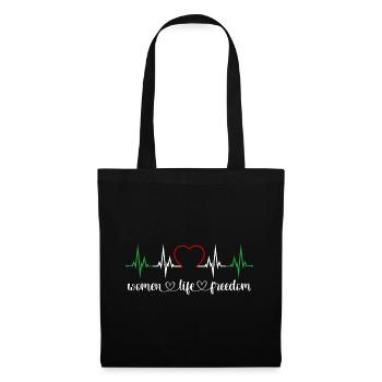Women Life Freedom Heartbeat Iran Women's Rights - Tote Bag - black - Front