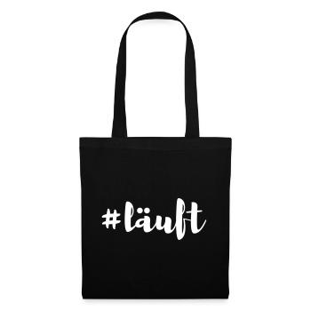Läuft coole Quotes Sprüche Büro Jogging Jogger fit - Stoffbeutel - Schwarz - Vorne