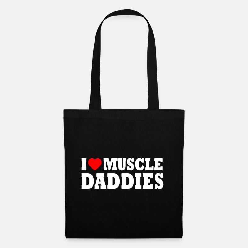 I love muscle daddies - Stoffbeutel - Schwarz