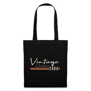 Vintage Original since 2008 Birthday Retro 2008 - Tote Bag - black - Front