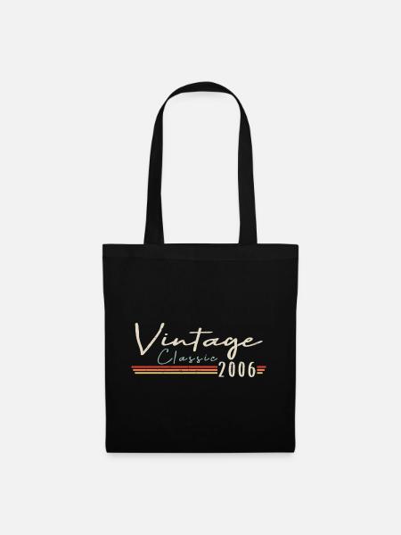 Vintage Original since 2006 Geburtstag Retro 2006 - Stoffbeutel - Schwarz