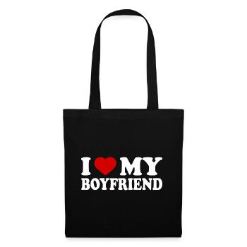 I love my boyfriend - Sac en tissu - noir - Devant
