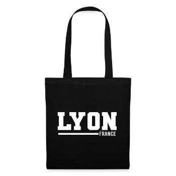 Lyon | Frankreich - Stoffbeutel - Schwarz - Vorne