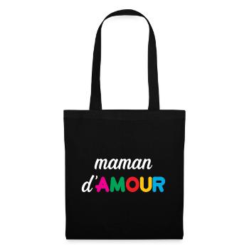 Maman d'Amour - Muttertag - Stoffbeutel - Schwarz - Vorne