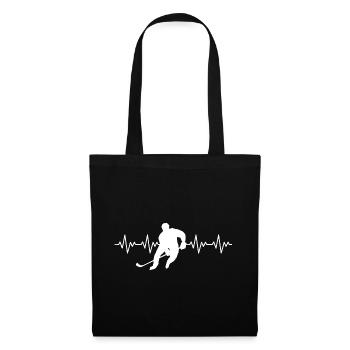 Eishockey Hockey Spieler EKG Herzschlag - Tote Bag - black - Front