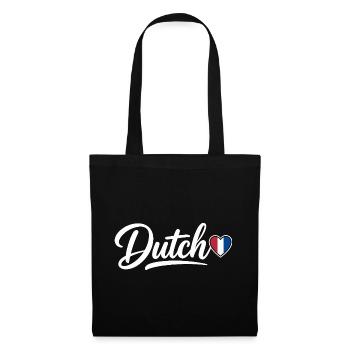 Dutch Script with Flag Heart Fan Patriotic - Tote Bag - black - Front