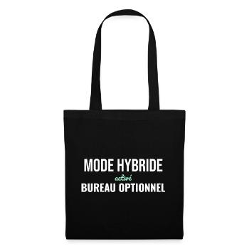 Mode Hybride — Télétravail Assumé - Sac en tissu - noir - Devant