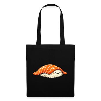 Sleeping Nigiri – Retro Japan Sushi Illustration - Tote Bag - black - Front