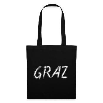 Graz Pinselstraßenkunst - Stoffbeutel - Schwarz - Vorne
