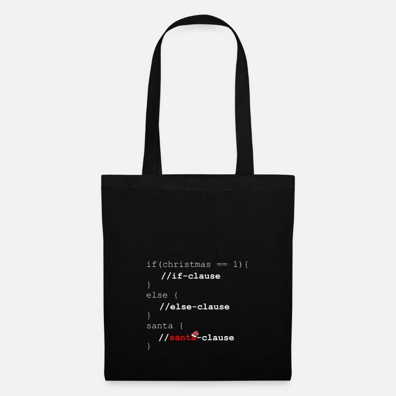 Santa-Clause – Weihnachten Programmierer Geschenk - Stoffbeutel - Schwarz