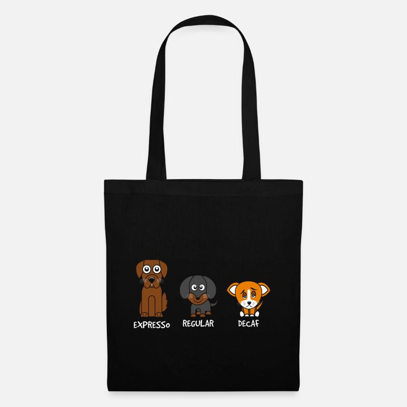 Kaffee Hunde - Stoffbeutel - Schwarz