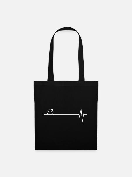 Duck Heartbeat A heart for waterfowl - Tote Bag - black