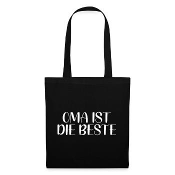 Oma Ist Die Beste - Stoffbeutel - Schwarz - Vorne