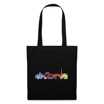 Rome Rome Italie Ville Skyline Pixel Coloré - Sac en tissu - noir - Devant
