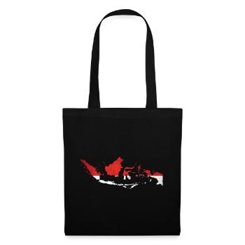 Indonesia - National border in national flag - Tote Bag - black - Front