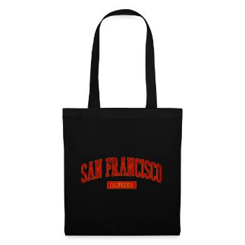 San Francisco Vintage Uni Schriftzug - Stoffbeutel - Schwarz - Vorne